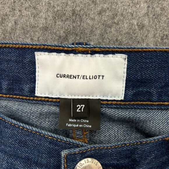 Current/Elliott The Original Straight Jeans Women's Size 27 Button Fly Denim - Picture 4 of 12